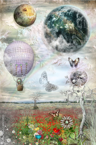 Illustration: Balloon and butterflies Balloon and butterflies