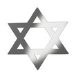Star of David 3d in silver gray
