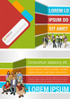Colorful template for advertising brochure with business people