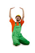 Construction worker isolated on the white Construction worker isolated on the white