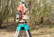 Electronic total station on tripod