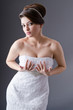 Bride posing in studio shooting