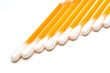 cotton swabs to clean ears isolated on white background