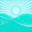 Background with Sea Wave sand Blue Sun Background with Sea Wave sand Blue Sun