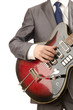 Young guitar player isolated on white Young guitar player isolated on white