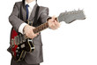 Young guitar player isolated on white Young guitar player isolated on white