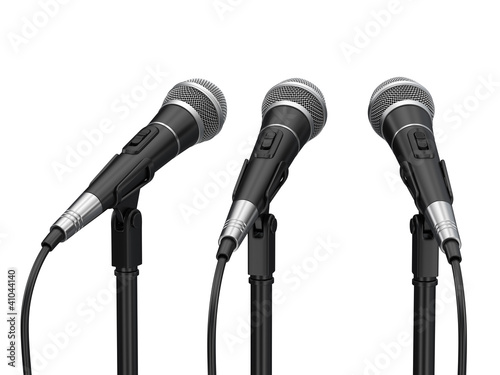 Illustration: Microphones isolated on white background Microphones isolated on white background