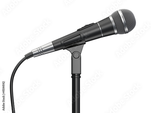 Illustration: Microphone isolated on white background Microphone isolated on white background