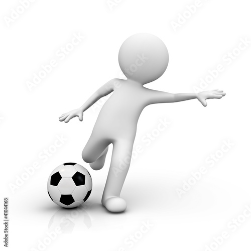 Illustration: 3d render man playing soccer 3d render man playing soccer