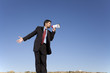 Businessman speaking with a megaphone