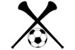 Vuvuzela Horn and Soccer Ball Silhouette Isolation
