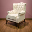 Side of Classic Chesterfield luxury White Leather armchair Side of Classic Chesterfield luxury White Leather armchair