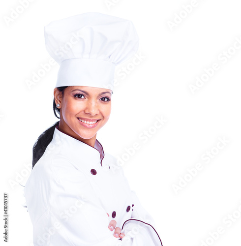 Photo: Chef woman. Chef woman.