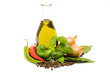 herb, spices and olive oil