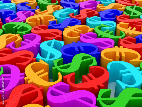 Illustration: 3d symbol euro and dollar 3d symbol euro and dollar