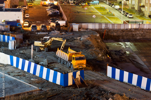 Photo: truck and excavator truck and excavator