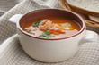 Tomato soup with shrimps
