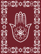 Jewish sacred amulet - hamsa or Miriam hand , vector