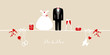 Card Wedding Symbols Mr. & Mrs. Beige Background