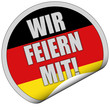 Sticker srg rund curl unten WIR FEIERN MIT! Sticker srg rund curl unten WIR FEIERN MIT!