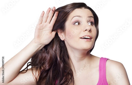 Photo: Woman listening to gossip Woman listening to gossip