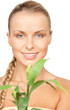 woman with green sprout