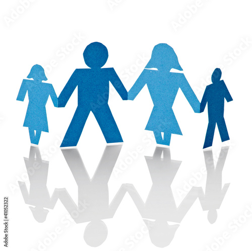 Photo: paper people shape cut connection chain paper people shape cut connection chain