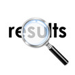 Icono lupa 3D con texto results