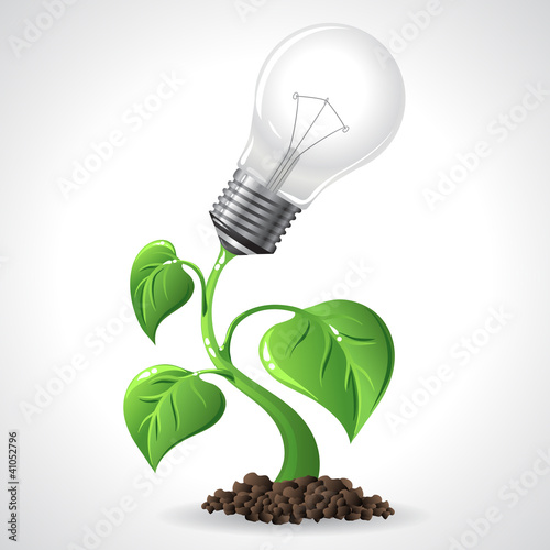 Vektor: Green energy concept - Power saving light bulbs. Green energy concept - Power saving light bulbs.