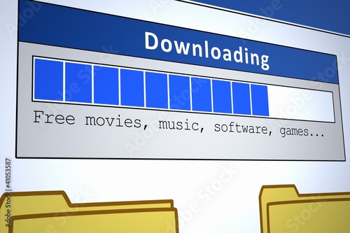 Illustration: Computer generated image of a downloading window. Computer generated image of a downloading window.