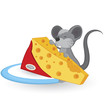 Cartoon mouse with cheese Cartoon mouse with cheese