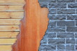 Holz, Rostplatte, Mauer