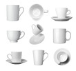 canvas print picture - white coffee cup beverage drink food