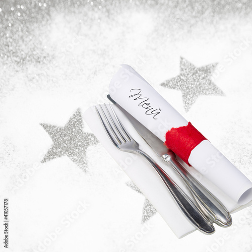 Foto: Weihnachtsmenü - Speisekarte mit Textfläche Weihnachtsmenü - Speisekarte mit Textfläche