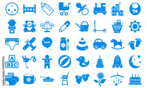 Vector: Set child icons blue tones. Set child icons blue tones.