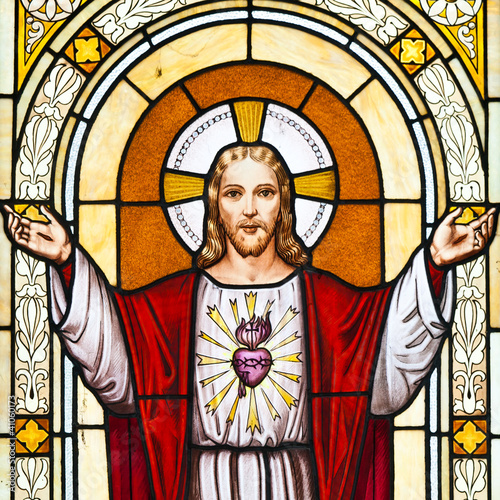 Foto: Jesus window painting in cemetery Jesus window painting in cemetery