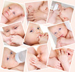 Collage of photos of babies
