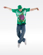 Photo: dancer jumps into the air and holds a pose dancer jumps into the air and holds a pose
