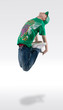Photo: dancer jumps into the air and holds a pose dancer jumps into the air and holds a pose
