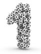 Illustration: Number 1 from soccer football balls Number 1 from soccer football balls