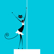 Graceful cat dancing, vector illustration for your design