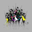 Catwoman party, vector illustration for your design