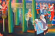 Mural of traditional Thai lifestyle, Wat Pa Nachuak, Mahasarakha Mural of traditional Thai lifestyle, Wat Pa Nachuak, Mahasarakha