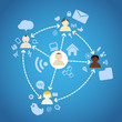Diferrent nations of people network connections