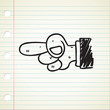 Vector: painting hand doodle painting hand doodle