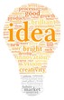 Idea concept words in tag cloud on white