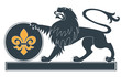 Heraldic lion silhouette
