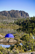 Tent in the wilderness, Tasmania, Australia