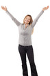 Happy woman with arms in the air Happy woman with arms in the air