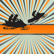 Snow mobile vector background